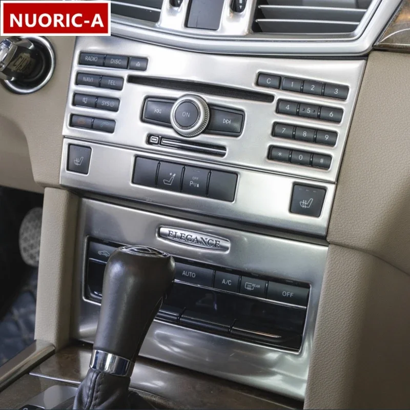 

Stainless Steel Center Console Air Conditioner CD Panel Decoration Cover Trim For Mercedes Benz E Class W212 2009-2011 Interior