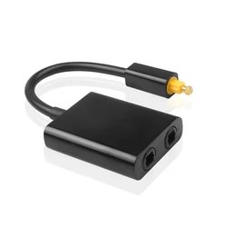 Digital Optical Audio Splitter Cable - Toslink 1 Input to 2 Output for Enhanced Multimedia Experience (Black)
