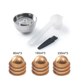 Premium Stainless Steel Refillable Coffee Pods with Aluminum Filters (As Picture)