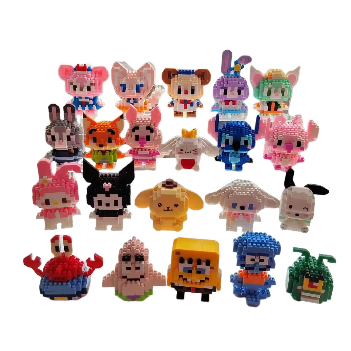 Spongebob Squarepants Cartoon Building Blocks Anime Figure Patrick Star Squidward Tentacles Mini Action Figure Toy Kids Giftt
