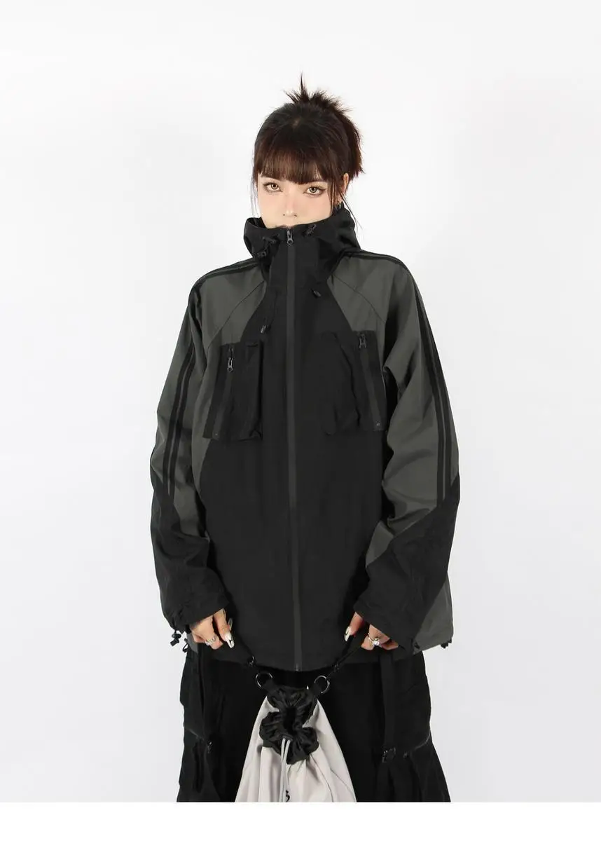 Harajuku y2k Jacket Oversized Vintage Hip Hop Color Block
