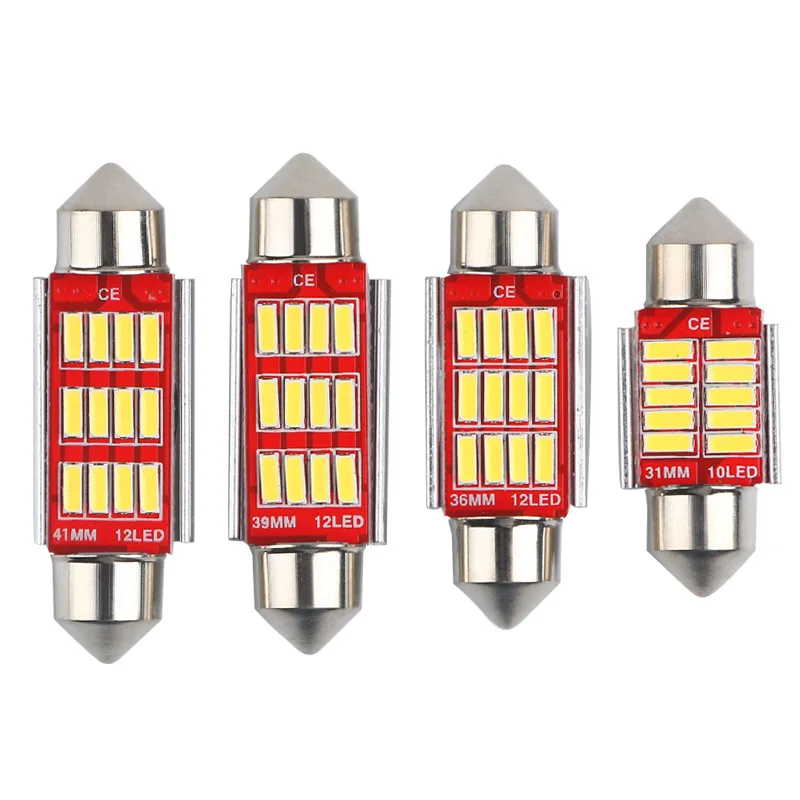 

10 шт. Canbus Новинка IC 12 В C5W C10W Светодиодная лампа 31 мм 36 мм 39 мм 41 мм Автомобильная фестона светильник интерьерная купольная лампа для чтения 6000K чистый белый