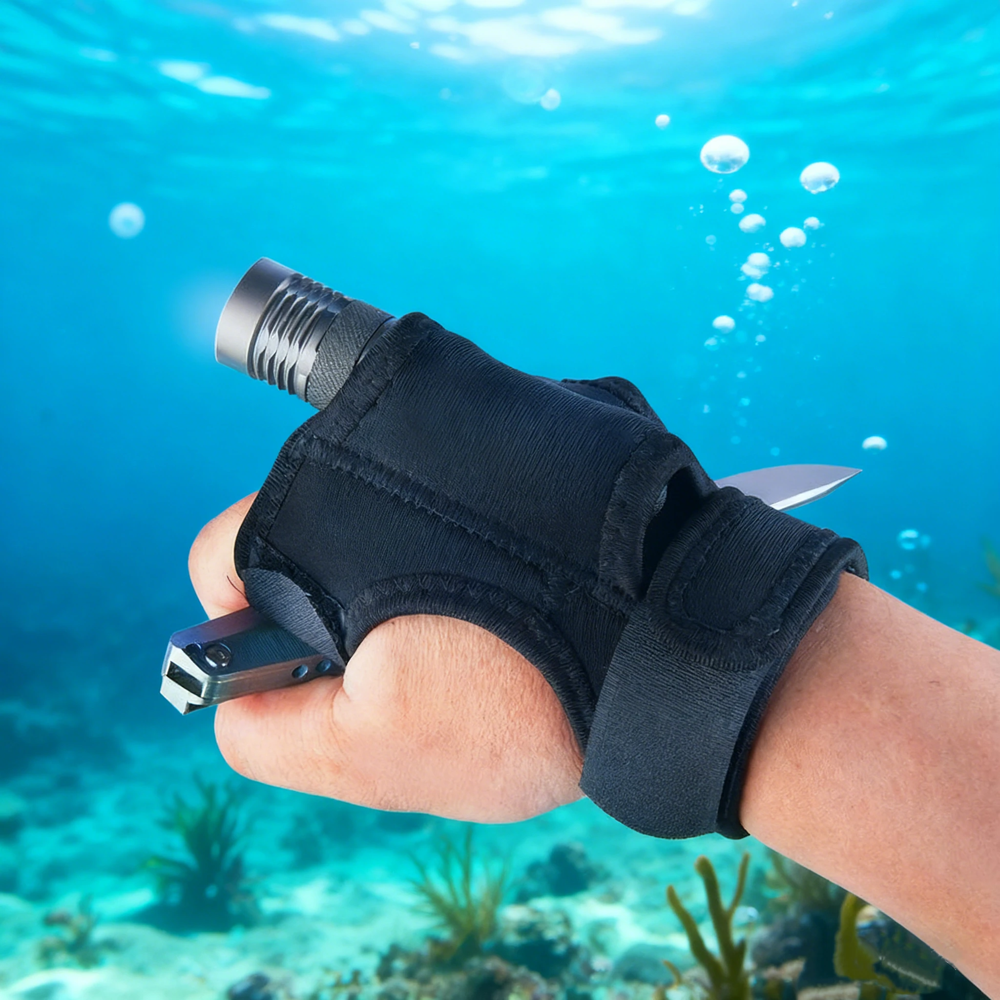 Scuba Diving LED Torch Flashlight Holder Underwater