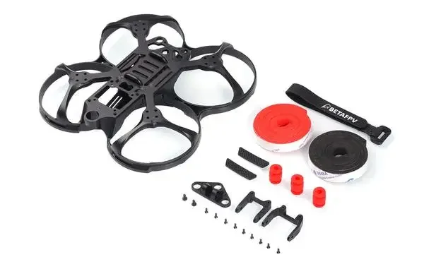 Cadre Beta95X V3 pour drone FPV Whoop de côté, profil fin et design optimisé pour le vol.