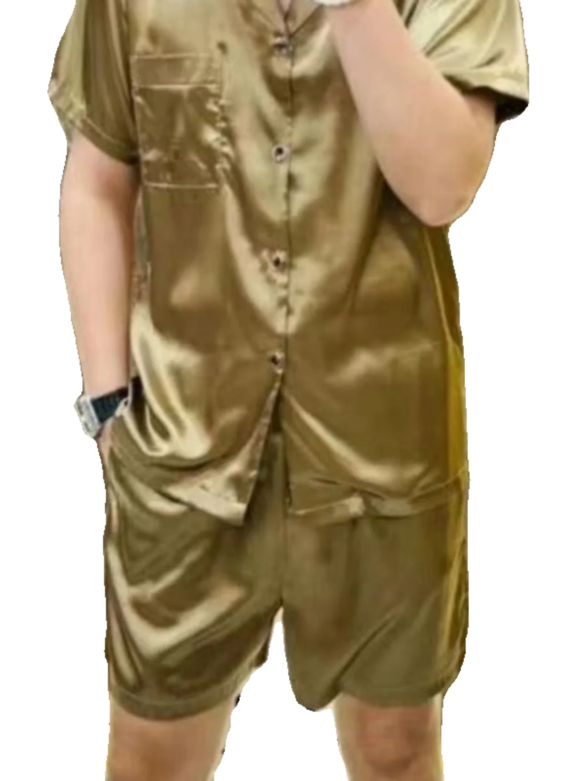 2024 Summer Pajama Sets Loose Comfortable Male Homewear Pajamas Suit Men's Fashion Casual Lightweight Breathable Men's Suit