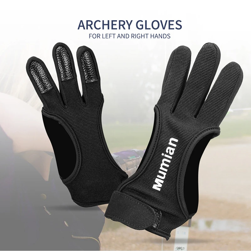 1 PCS Archery Gloves 3 Fingers Anti Slip Breathable Archery Guard Hand