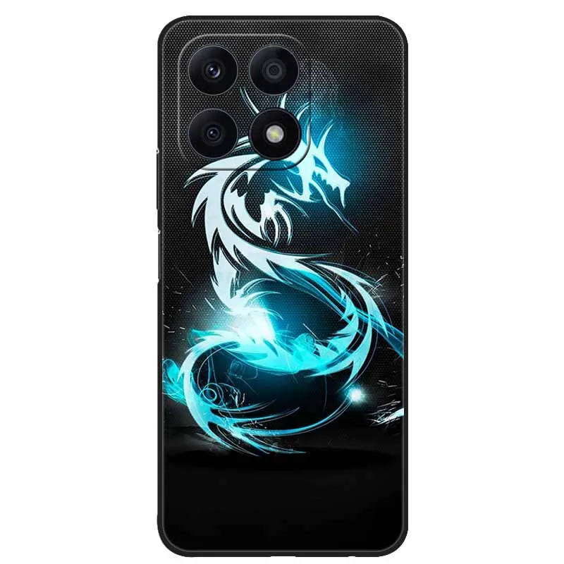 Cool Black Soft TPU Phone Case with Wolf and Lion Design - Durable Back Cover