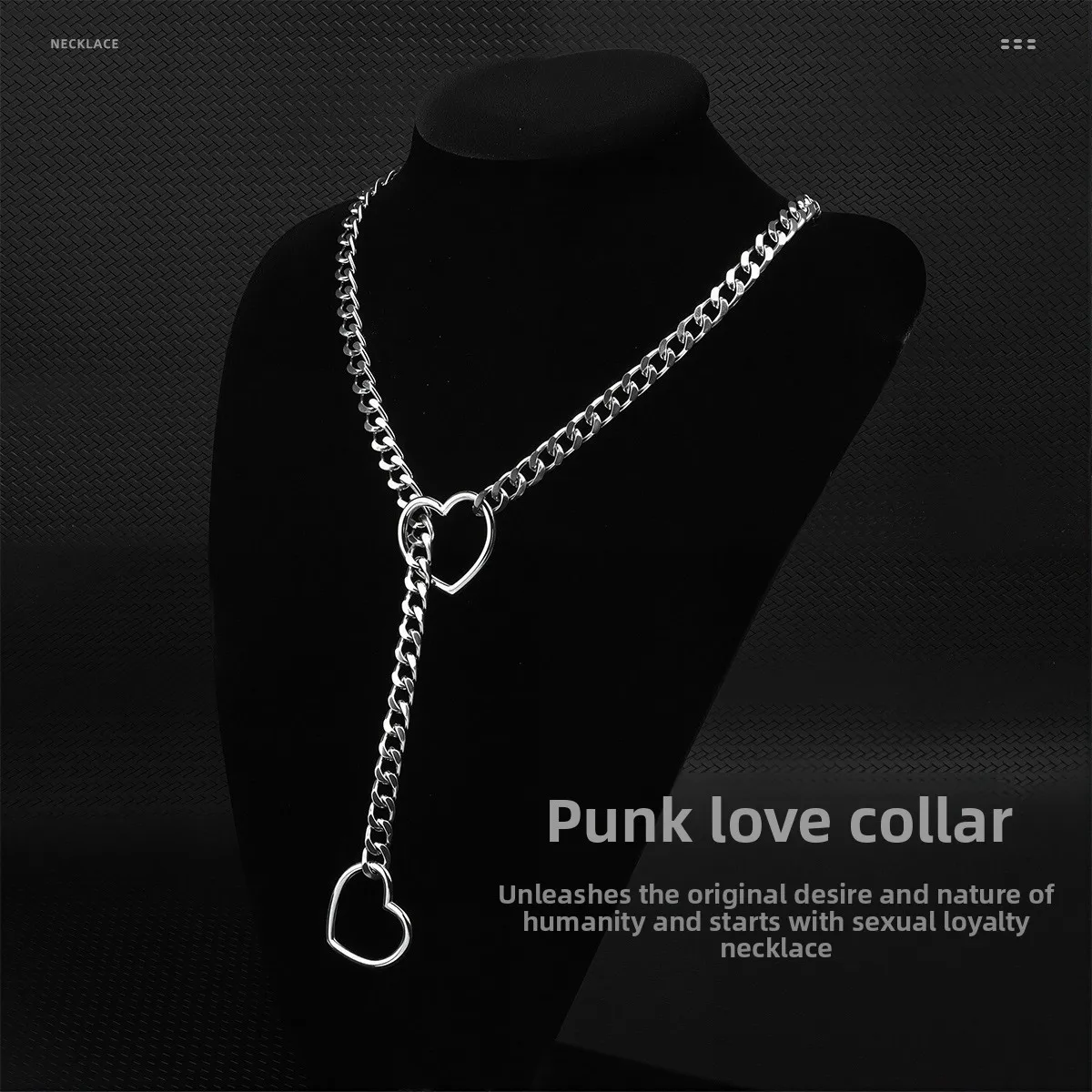 Heart Metal Chain Collar Adult BDSM Intimate Toy Role Play SM Accessory Western Punk Exotic Accessories Couple Gift_voghion.com