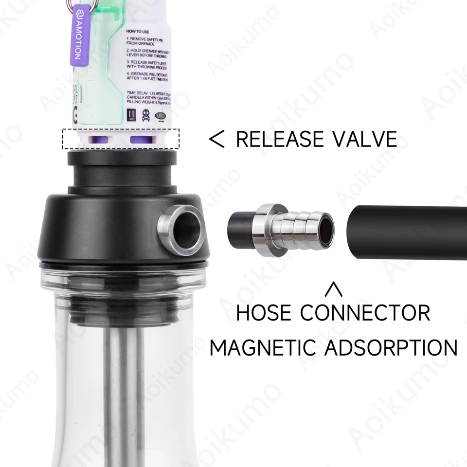 Amotion Flash bang Hookahセット、ポータブルshisha、Naruguile