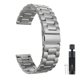 Stainless Steel Smartwatch Bracelet - 22mm Metal Wristband Accessory - 22mm  C26 (Titanium Color)