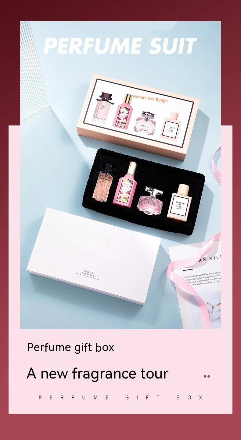 2024 Neues Parfüm für Damen, vierteiliges Set, Blumen, Blütentraum, Bambus-Charme, Geschenkbox, Duft frisch und anhaltend, Eau de Toilette_voghion.com