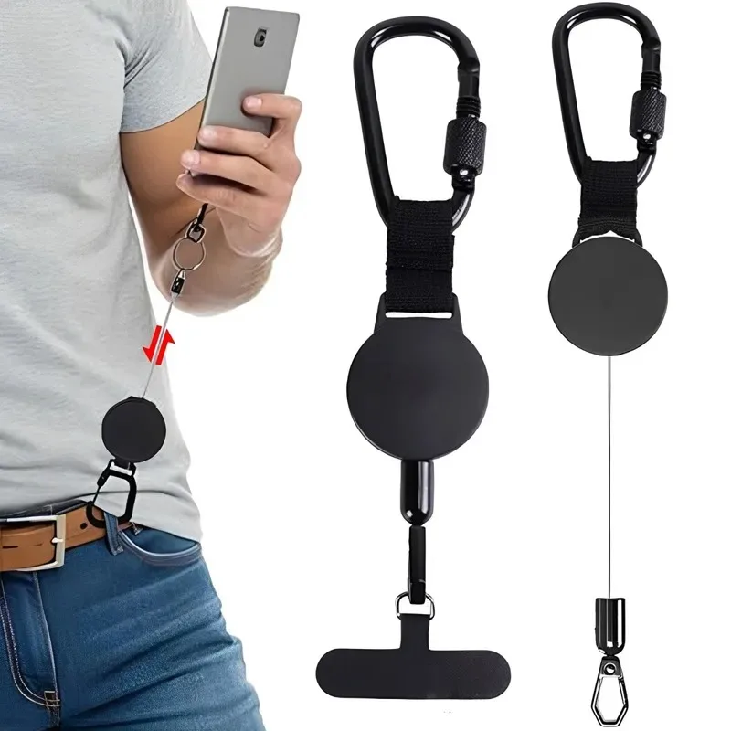 Retractable Anti-Theft Smartphone Lanyard with Carabiner
