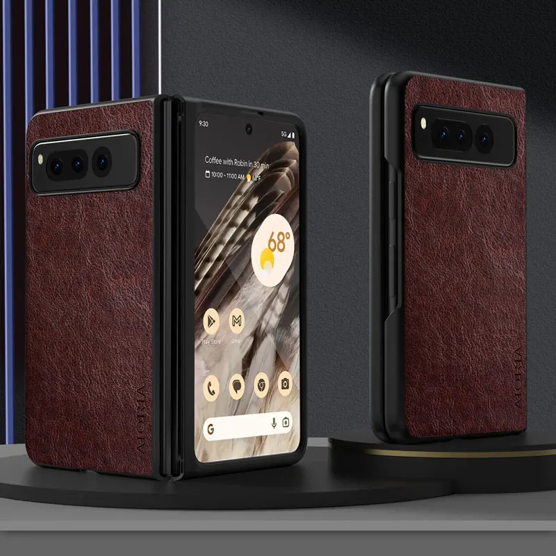 Elegant Leather Phone Case - Premium Solid Color TPU & Hard PC Cover