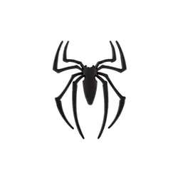 3D Metal Spider Car Logo Chrome Badge - Stylish Auto Exterior Decoration (Black)