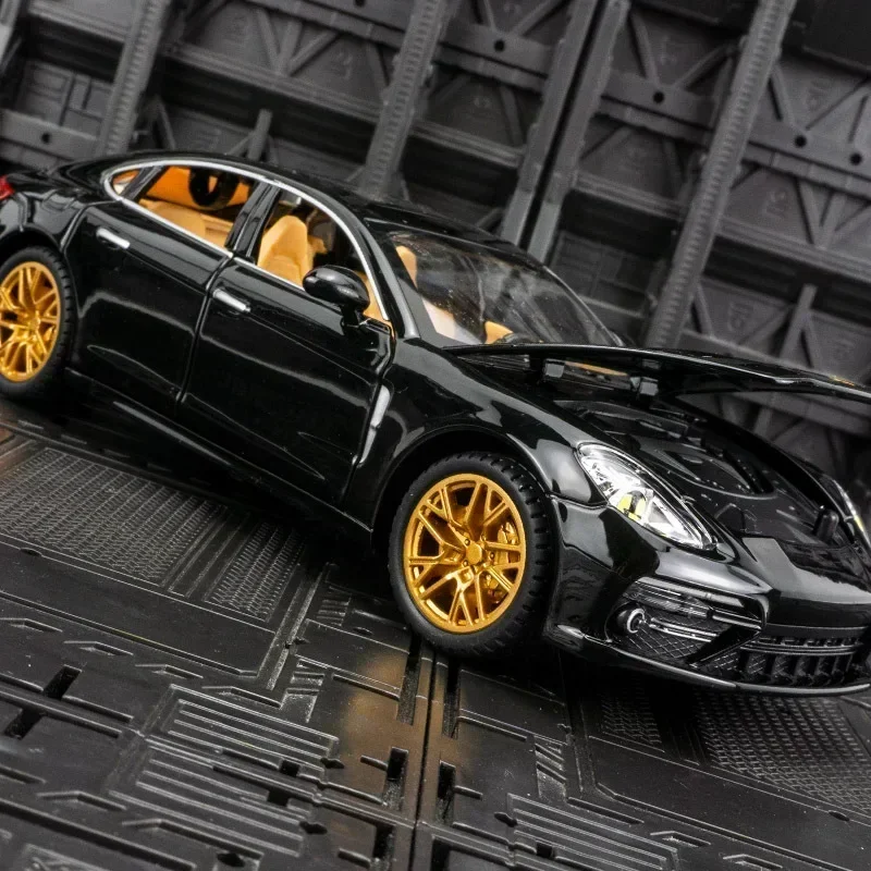 1:24 포르쉐 Panamera 스포츠카 시뮬레이션 다이캐스트 금속 합금 모델 자동차 사운드 및 라이트 풀백 컬렉션 어린이 장난감 선물