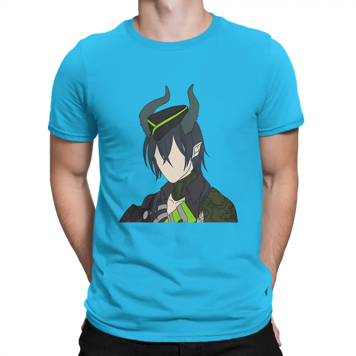 thumbnail image 1 of Camisetas para hombre Malleus Of Twisted Wonderland, camisetas vintage de algodón, camisetas de manga corta Draconia, camisetas de cuello redondo, ropa de verano, 1 of 7