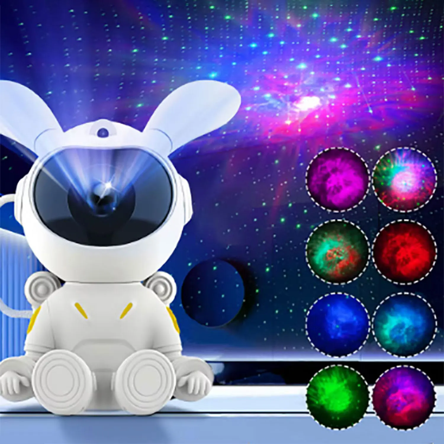 Space Rabbit Astronaut Projection Lights Full Of Stars Decorated Nightlights Children's Holiday Gifts
