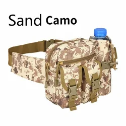 Men's Waterproof Tactical Waist Bag - Outdoor Casual Fanny Pack and Military Hunting Pouch (Sand camo)