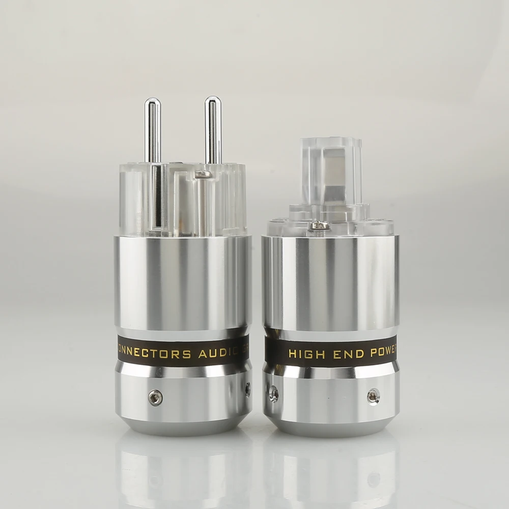 Spina Del Cavo Di Alimentazione Schuko Eu Placcata Rodio Hi-End Di Alta Qualità Connettore Iec Spina Maschio Femmina Per Prolunga Della Spina Di Alime