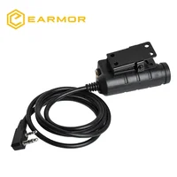 EARMOR Tactical PTT Tactical Headset Button activated push-to-talk PTT adapter M51 and AUX radio interface KENWOOD 1