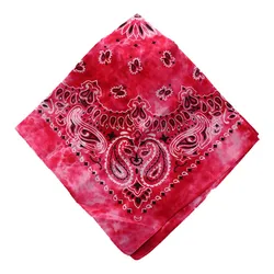 Tie - Dye Paisley Bandana Face Mask for Cycling and Outdoor Activities (Rose red)