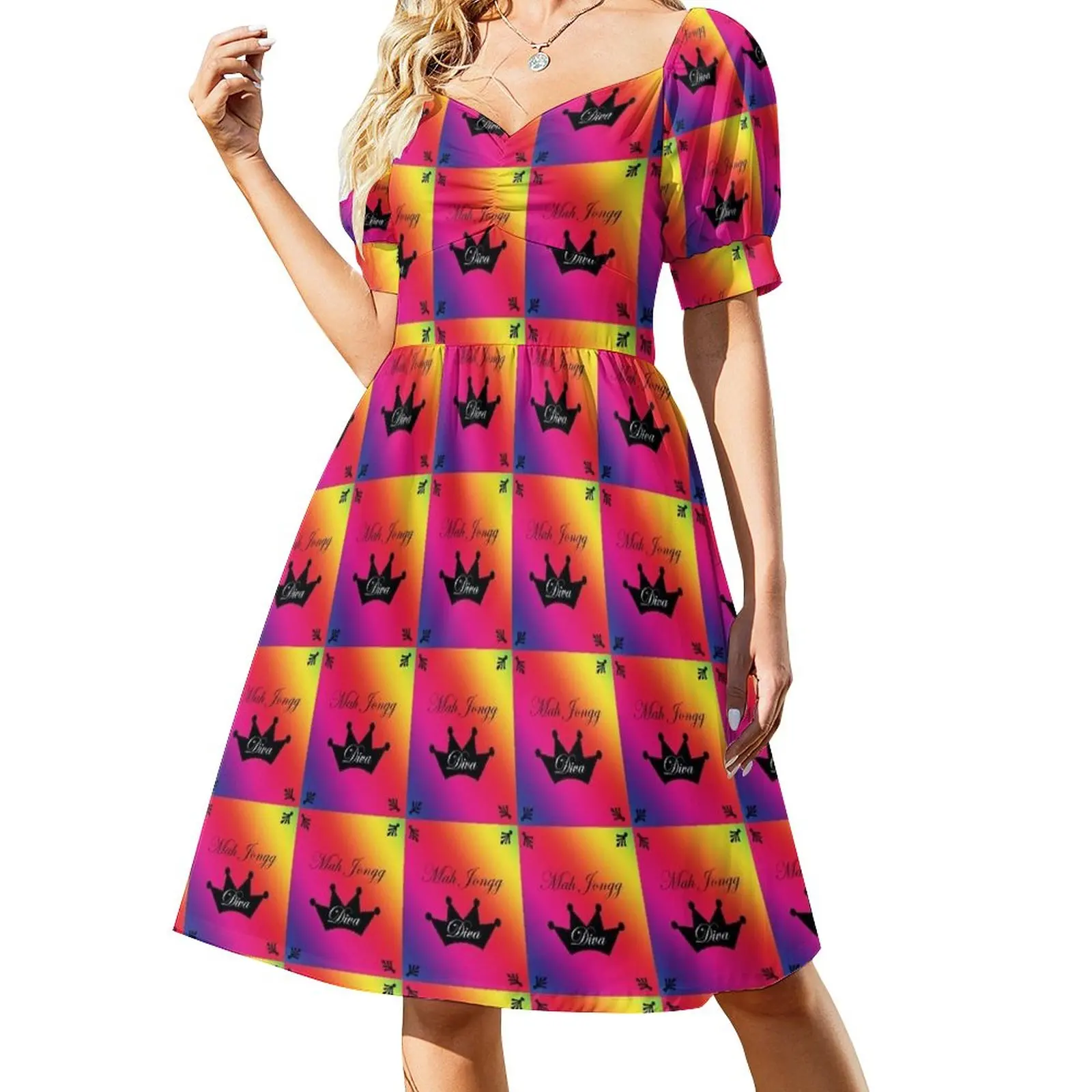 

Mah Jongg Diva Sleeveless Dress loose summer dress Dress woman Female clothing
