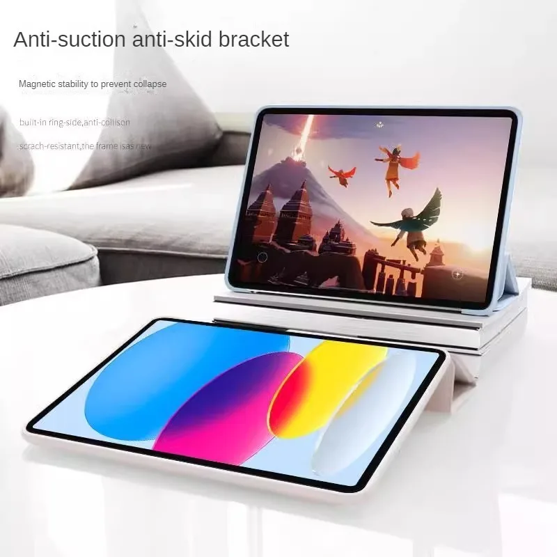 Magnetic Folding PU Stand Smart Case with Soft TPU Back Cover