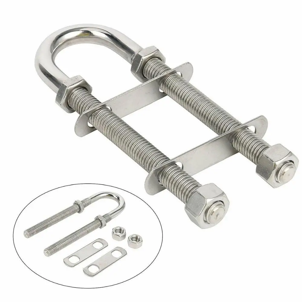 

1PC Bolt Stainless Steel Stern Bow Eye Tie Down-3/8" Dia-4-1/2" Security loop