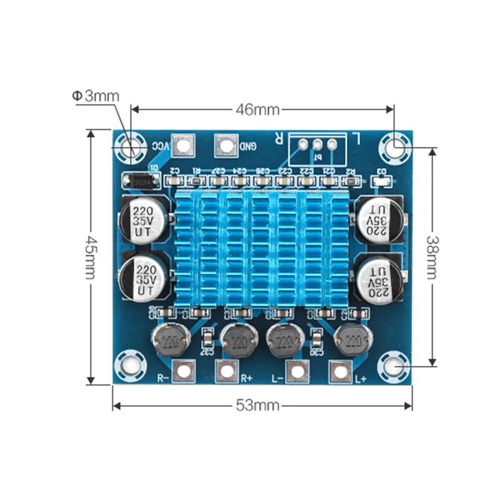 Dual Channel Digital Stereo Audio Power Amplifier Board TPA3110 XH-A232 Powerful Sound Amplifier Module 30W+30W DC 8-26V 3A audio amplifier board