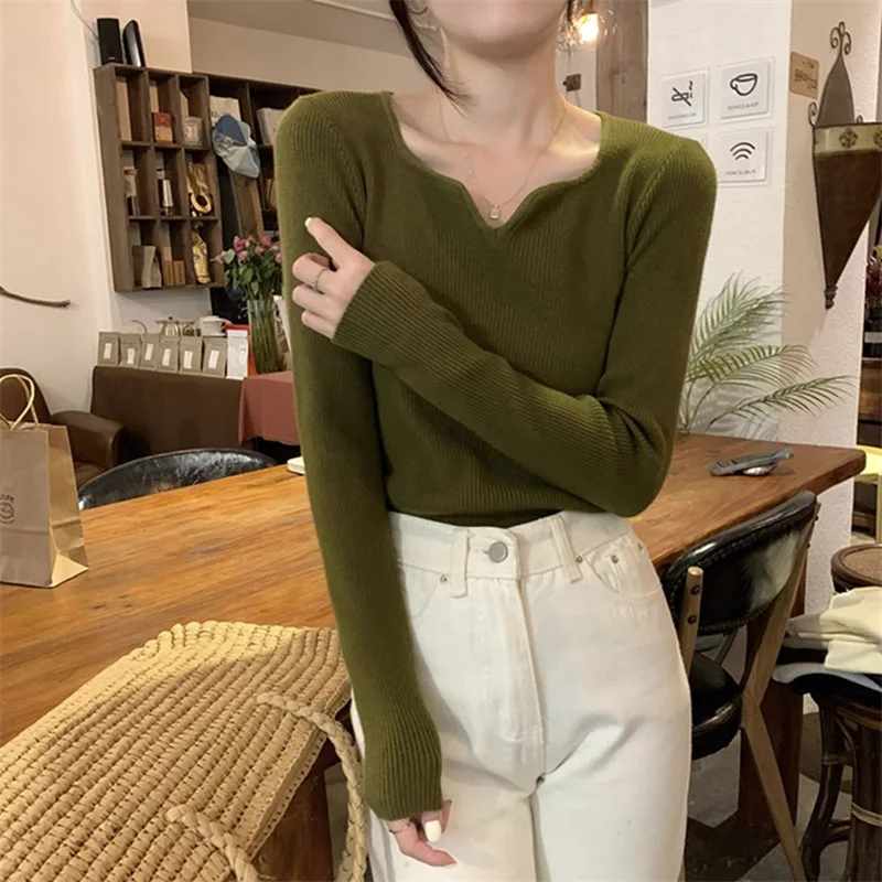 White Long Sleeve Slim Fit Women Sweater