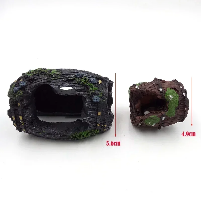 Artificial Resin Barrel Aquarium Decoration Fish Tank Submarine Ornament Underwater Fish Hiding Cave Shelter Shrimp House fish tank ornaments fish tank decorations aquarium ornaments mini landscape ornaments