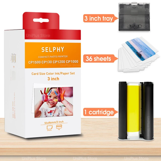 3 inch Photo Paper Set Compatible Canon Selphy3 inch Paper Ink Cartridge  for Canon Selphy CP1300 CP1500 CP1200 CP1000 with Tray - AliExpress