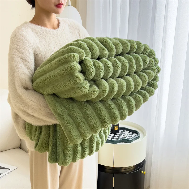 Plush Autumn Warmth Soft Fluffy Blanket and Pillowcase Set