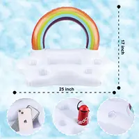 Pool Float Adult,2Pack Inflatable Pool & 1Drink Float,Pool Float Adult Heavy Duty,Water Hammock Lounge,Swim Pool Toy Party Float 2