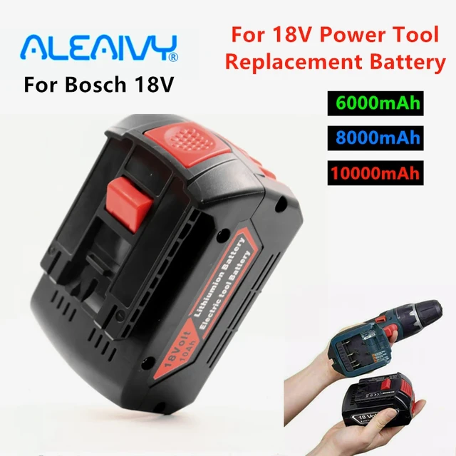 Waitley 18V 6Ah Rechargeable Li-ion Battery For Bosch 18V Power tool Backup  6000mah Portable Replacement BAT609 Indicator light