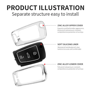 Portachiavi con copertura a distanza per auto in metallo Fob per Audi A1 A3 8P 8L A4 A5 B6 B7 A6 A7 C5 C6 4F Q3 Q5 Q7 Q8 TT S3 S4 S6 RS accessori 4 Portachiavi con copertura a distanza per auto in metallo Fob per Audi A1 A3 8P 8L A4 A5 B6 B7 A6 A7 C5 C6 4F Q3 Q5 Q7 Q8 TT S3 S4 S6 RS accessori - Portachiavi con copertura a distanza per auto in metallo Fob per Audi A1 A3 8P