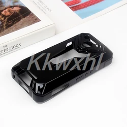 Rugged Shockproof Back Holder Bracket Phone Case with Soft Original Cover for Armor 34 Pro (Plus) (Black)