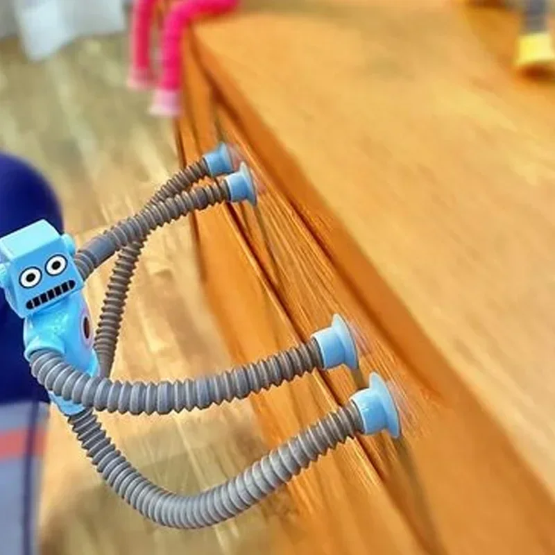 Children Suction Cup Toys Pop Tubes Stress Relief Telescopic Robot Toy Sensory Bellows Toys Anti-stress Squeeze