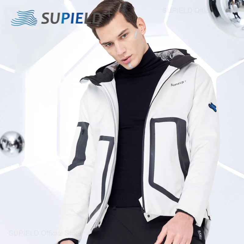

Supield Aerogel Men's Hooded White Jackets Male Winter Thermal Breathable Cold-proof Coats Man Lightweight Warmth Outerwears