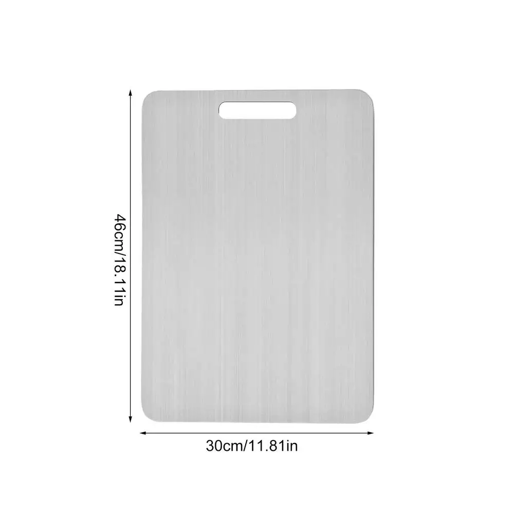 Premium Double-Sided Titanium Cutting Board - Thickened Stainless Steel, Food Grade, Portable for Kitchen, Fruit, and Meat Chopping