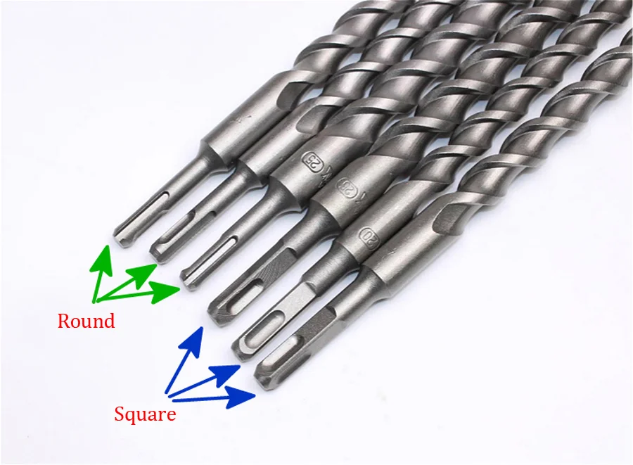 1 Stück 500 mm Länge SDS Plus Chromstahl Hammerbohrer Zementbohrer Lochsäge Wandbohrer Vierkantschaft für Baustellen – Detail 3