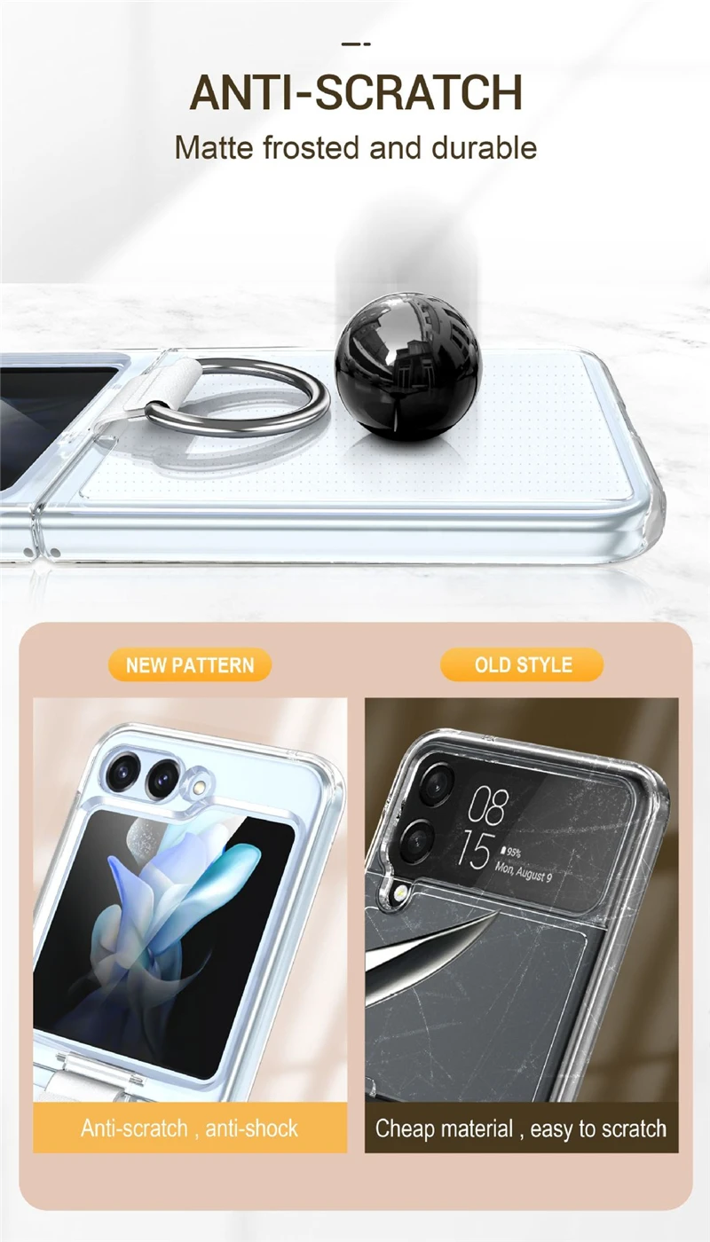 Fashion Phone Case With Ring And Silk Lanyard For Galaxy Z Flip_voghion.com