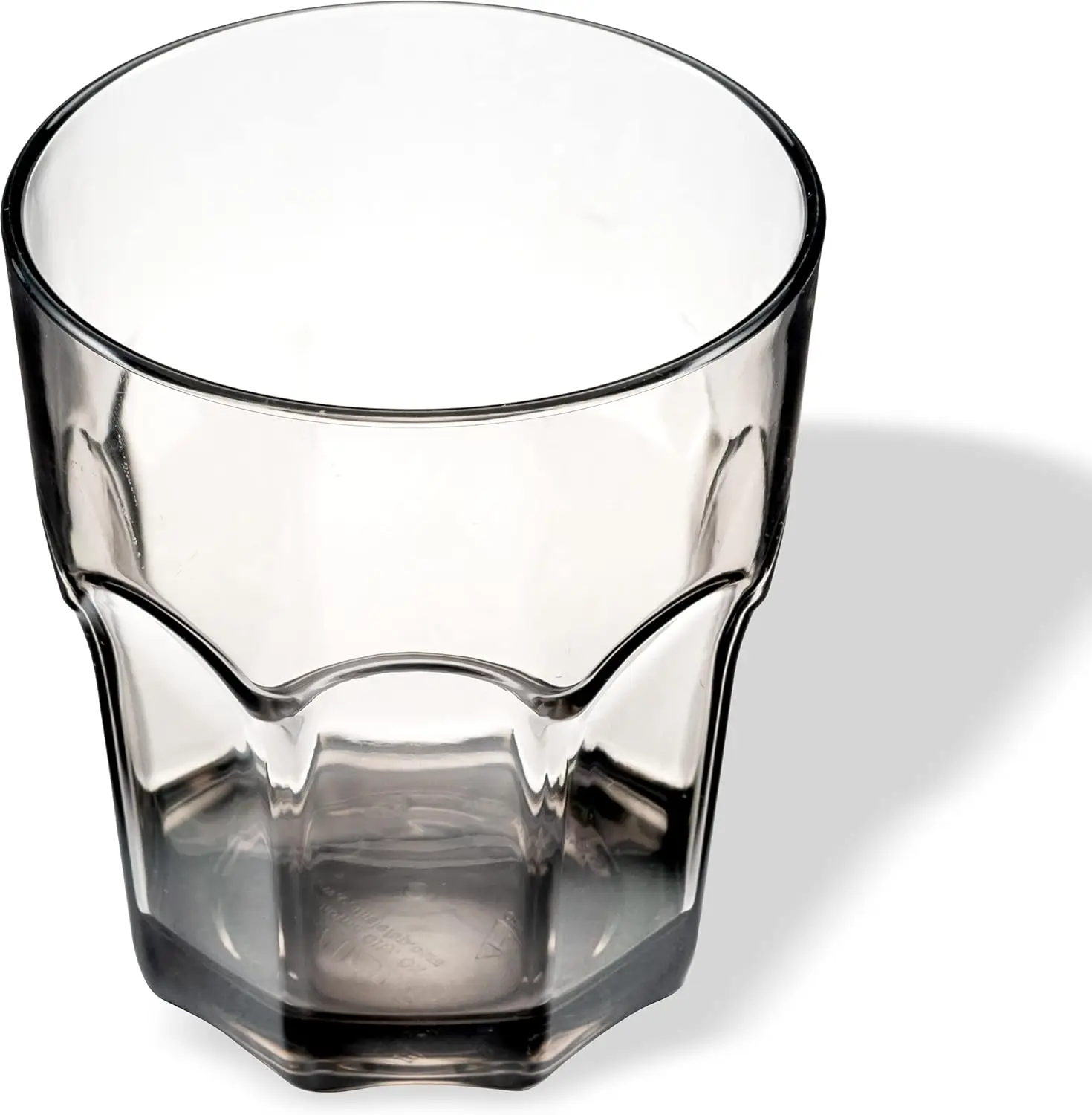 Clear Tumbler Short Glass for Restaurants, Catering, Kitchens, Plastic, 12.3 Ounces, Smoke