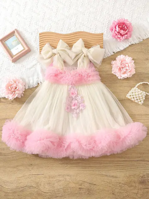 Summer Infant Baby Girls Tutu Skirt Dress Birthday Clothes Flower