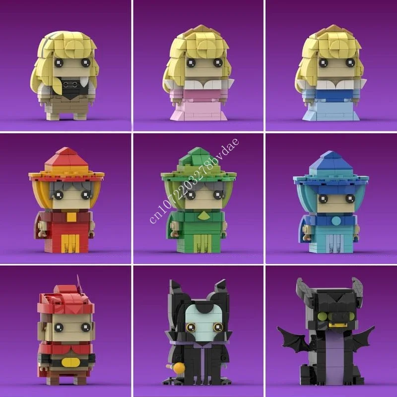 

Классические сказочные персонажи MOC, принцесса, принц, ведьма, кирпичная коллекция, строительные блоки, Мультяшные фигурки, детские игрушки, подарки