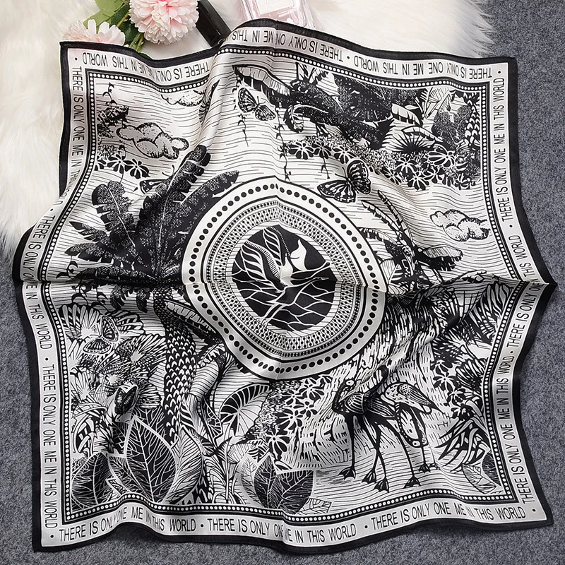 Mulberry Silk Scarves Women's Summer French Silk Scarves Versatile Twill 53cm Square
