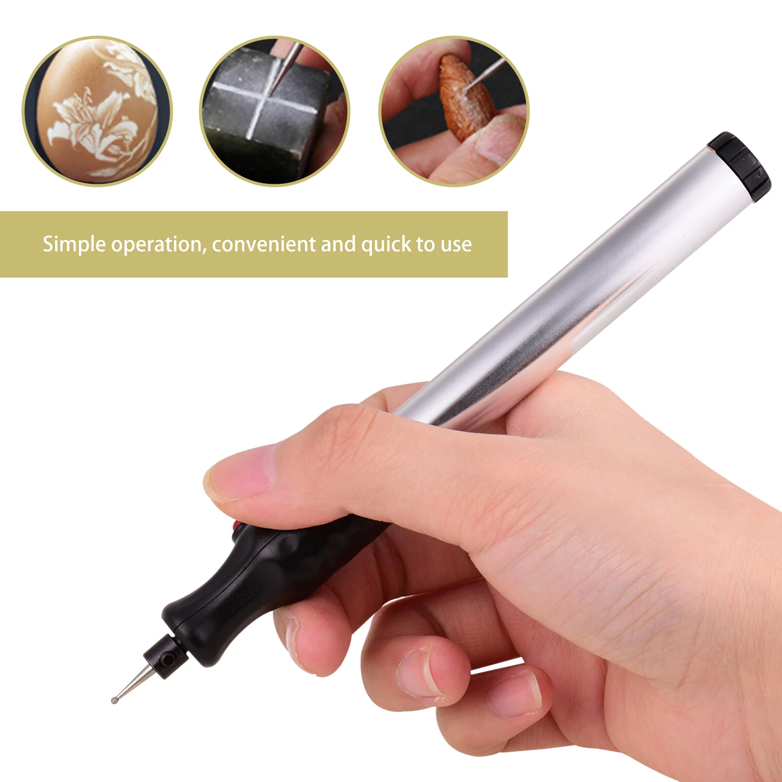 

Engraver Mini Machine Pen Engraving Grinder Electric Engraving Pen Micro Carve Micro DIY Tools Silver Electric Cordless Mini