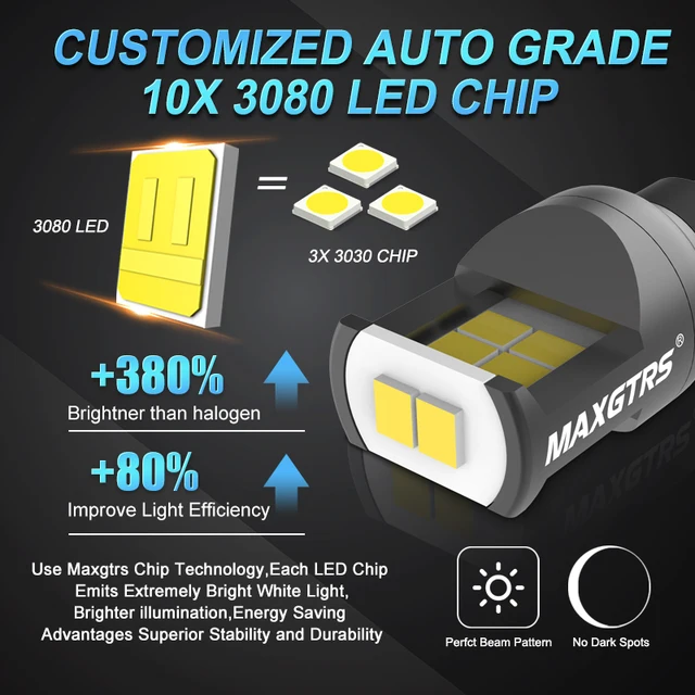 W16W T15 LED T16 Bulb Canbus Error Free Backup Reverse Led 921 912 LED Bulbs Car Lights Brake Lamp Stop Light Xenon White DC12V 2