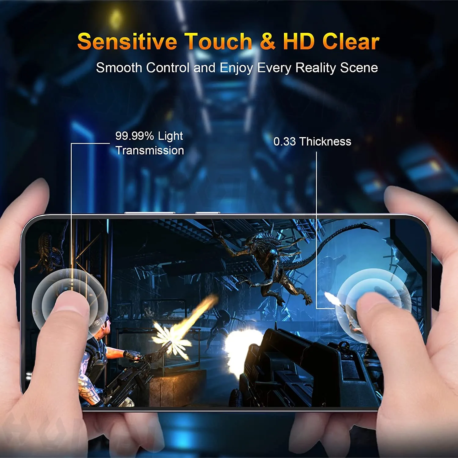 HD Clear Full Screen Tempered Glass Screen Protector - 3 Pack