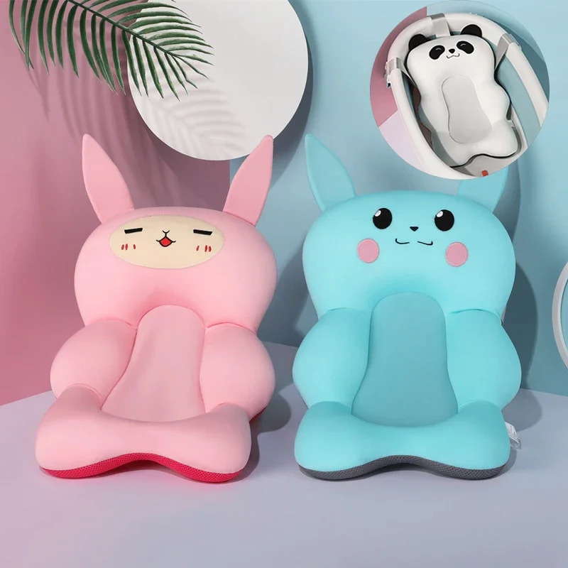Cartoon Baby Shower Pillow Bath Tub Pad Cute Portable Non-Slip Bathtub Seat Support Mat Newborn Safety Bath Support Soft Cushion bath pillow